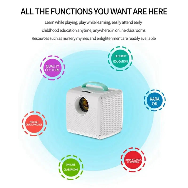 B29C-Q2 Mini Projector For Kids 800X480 Resolution, Portable Home Theater Beamer Ideal Christmas And Birthday Gift